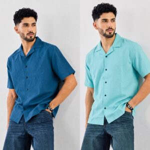 2 Pcs Cuban Shirt Combo- B